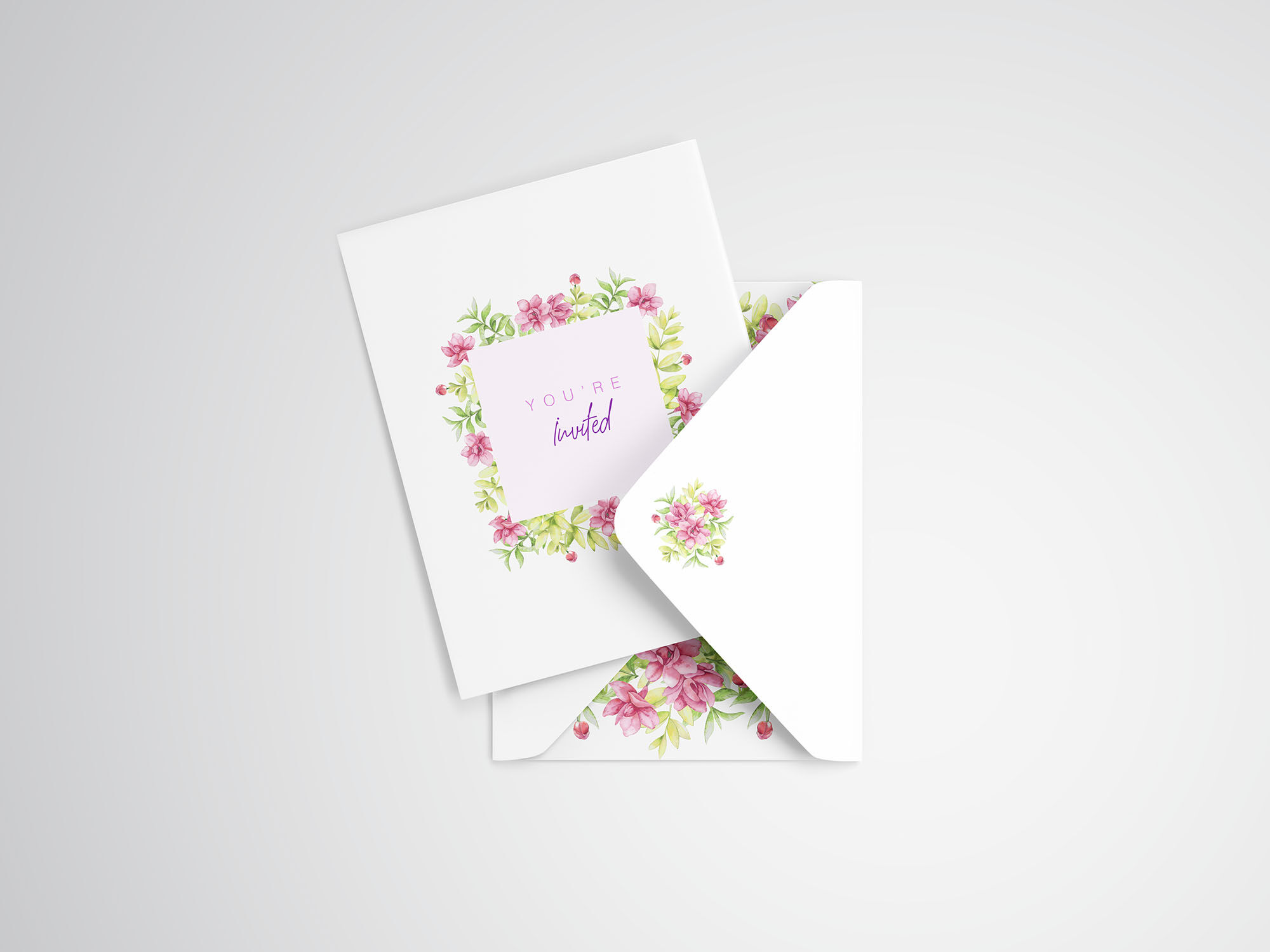 Invitation Card and Envelope Mockup