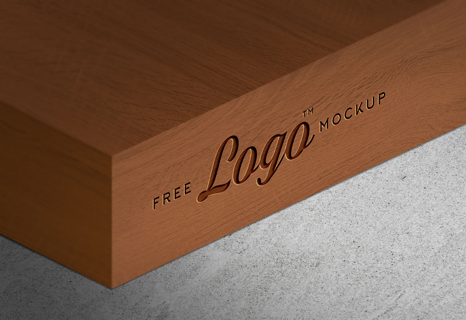 Wooden Thick Engraved Logo Mockup