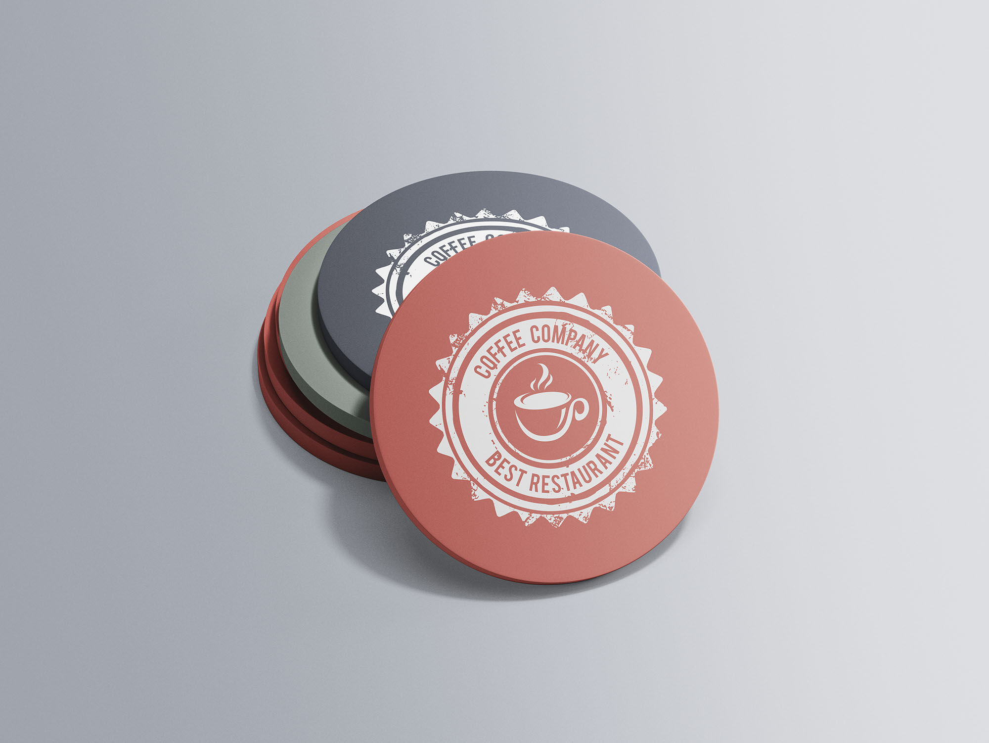 Perspective View of Simple Circular Coaster Mockup