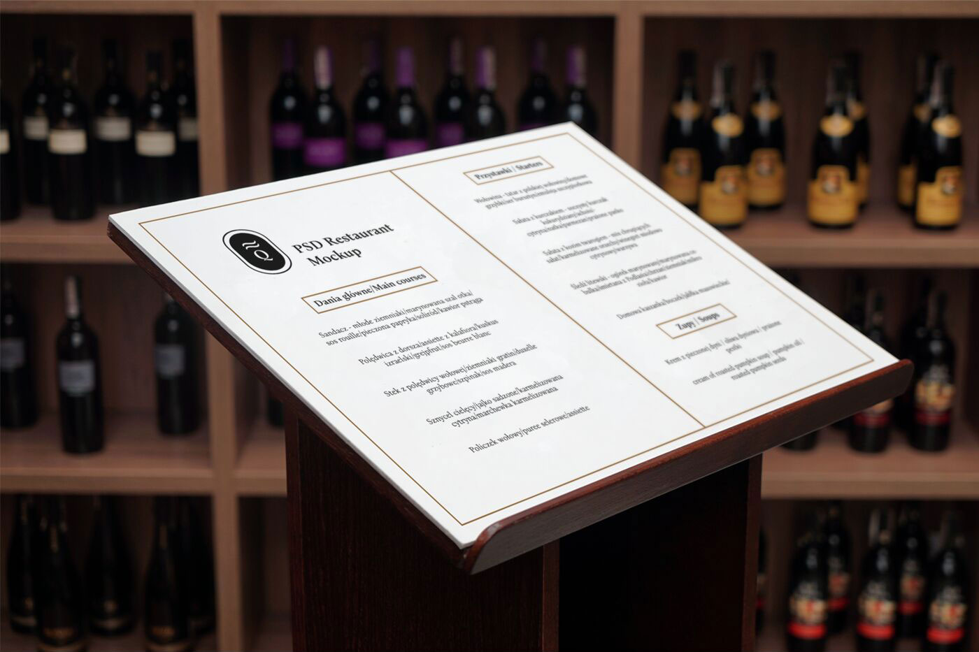 Wine Menu Stand Mockup