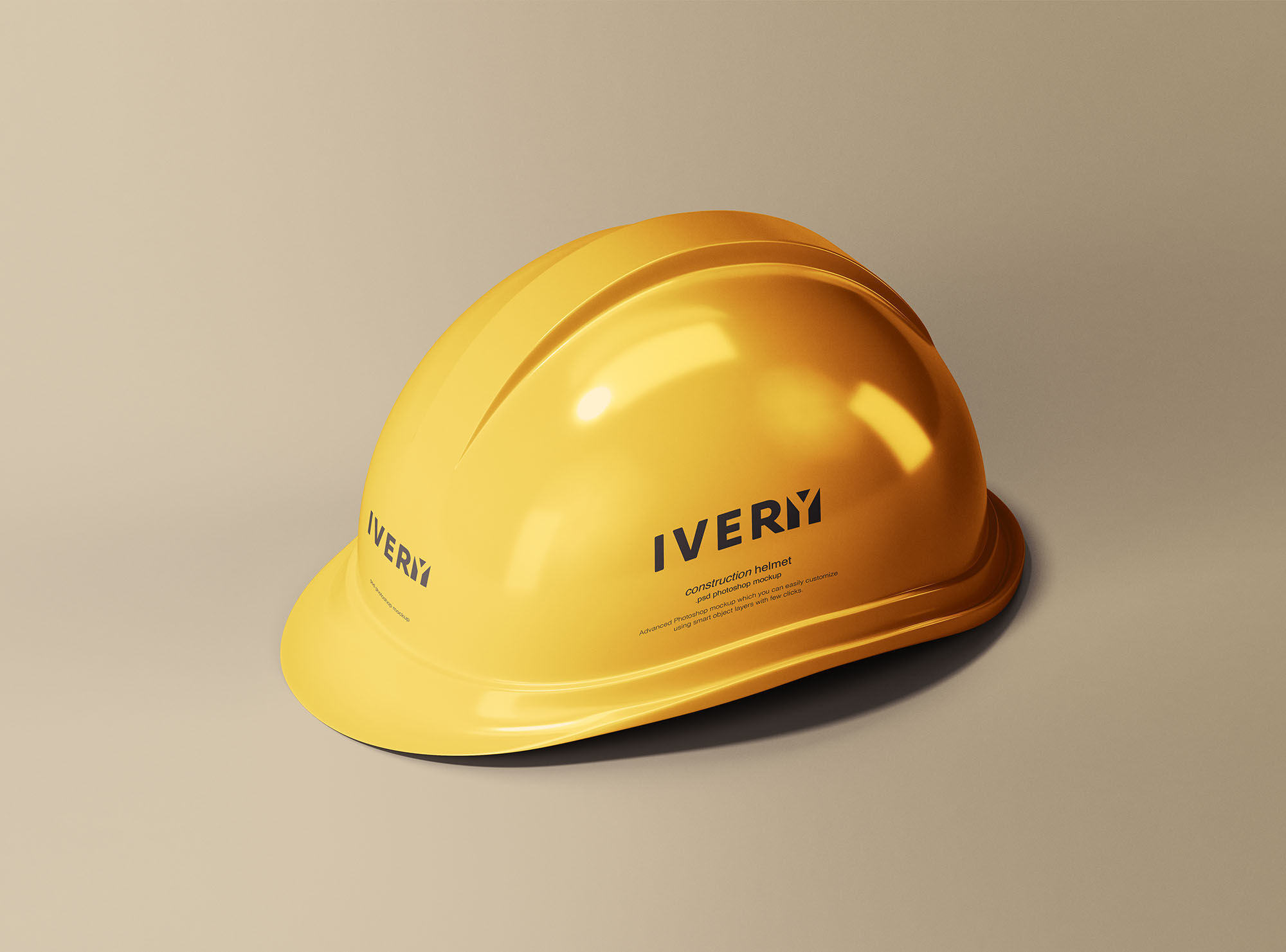Mockup Side View of a Construction Helmet