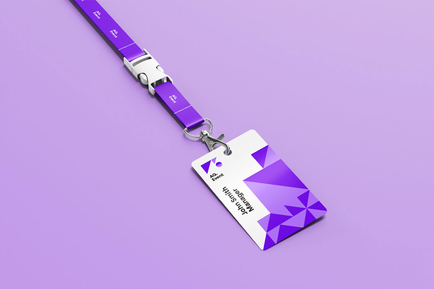 ID Card Holder Laid on the Surface in Perspective Mockup preview