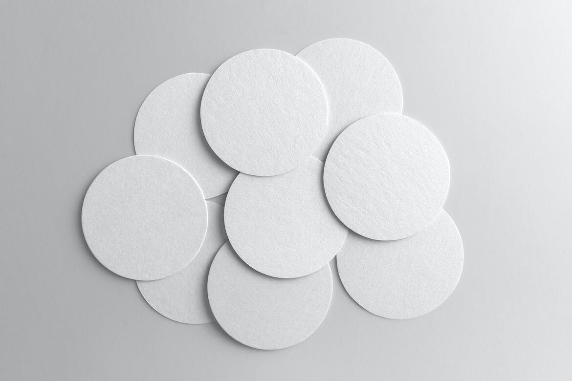 Beermats Mockup in Different Styles