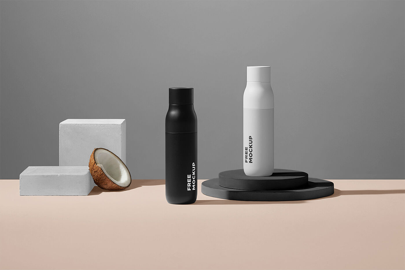 Mockup Featuring Two Standing Bottle Models preview