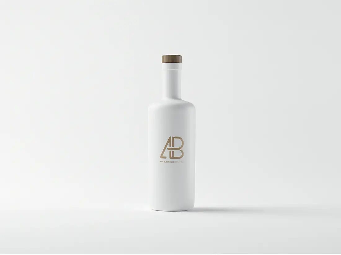 Flawless White Bottle Mockup Placed on a Solid Background