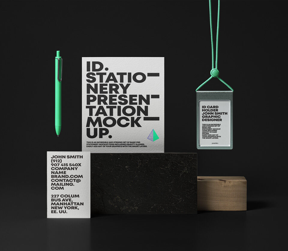 Brand Identity Mockup with Customizable Background preview