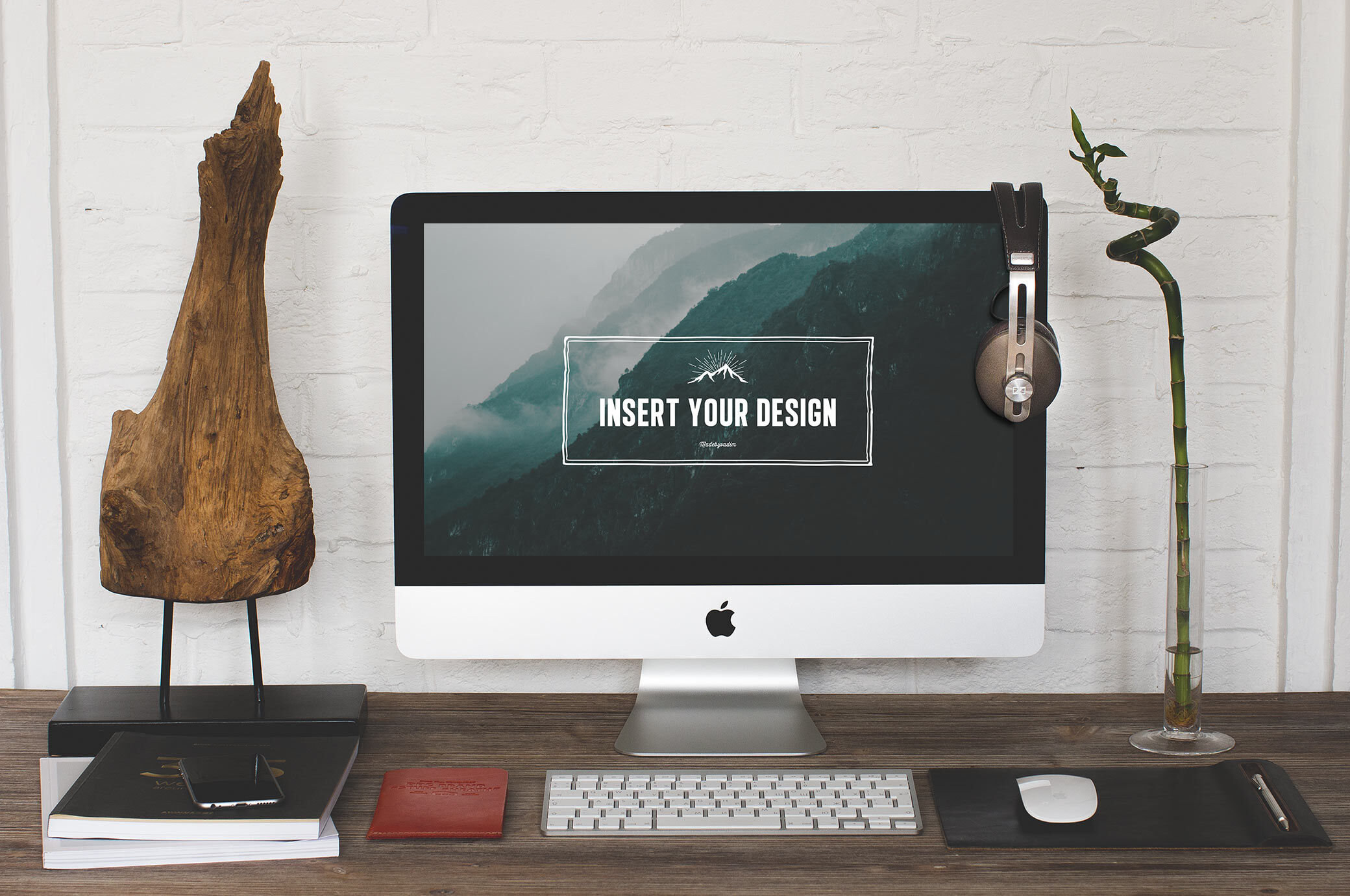 Desktop Mockup with Decorative Objects preview