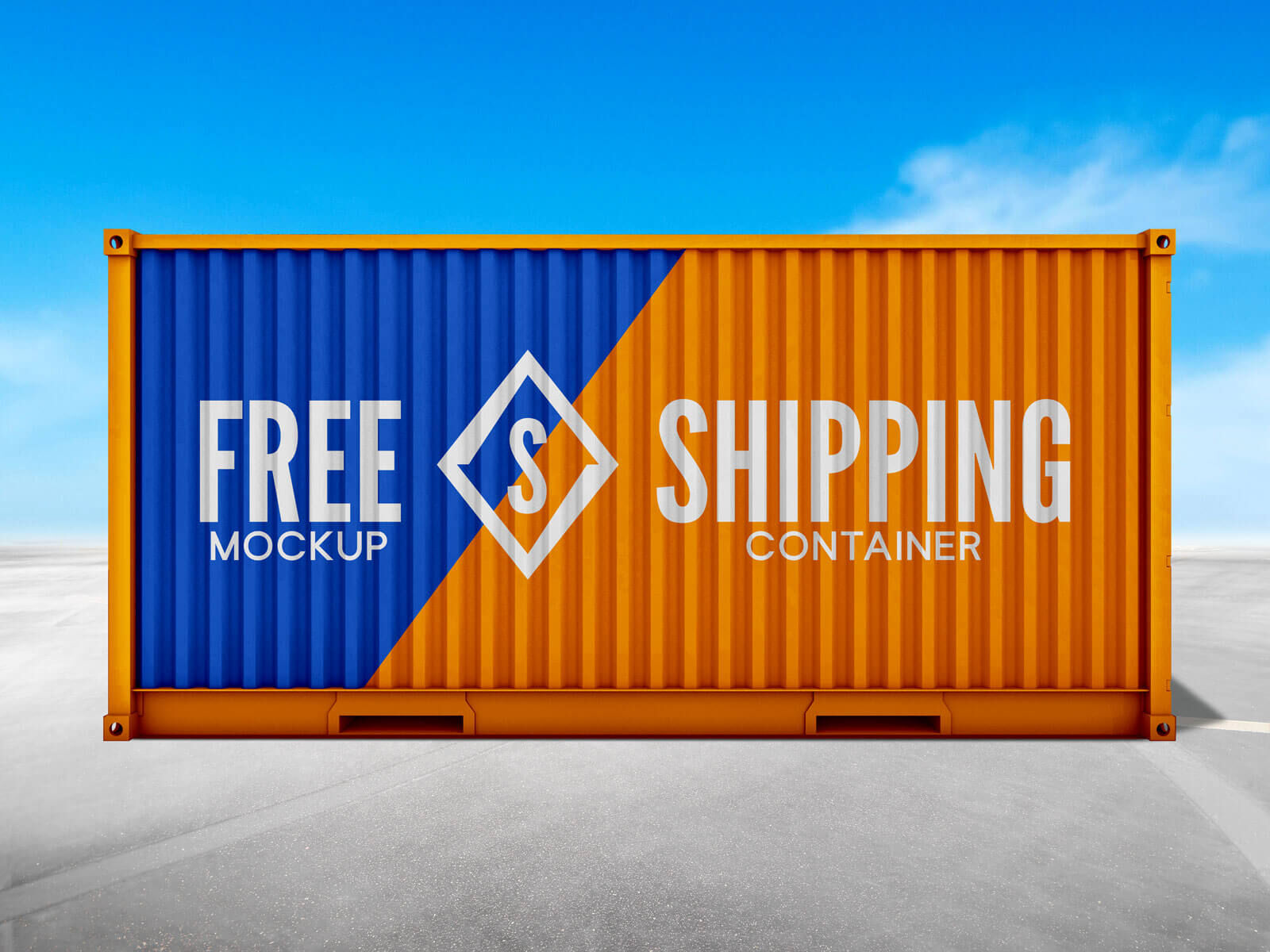 Large Strong Shipping Container Mockup