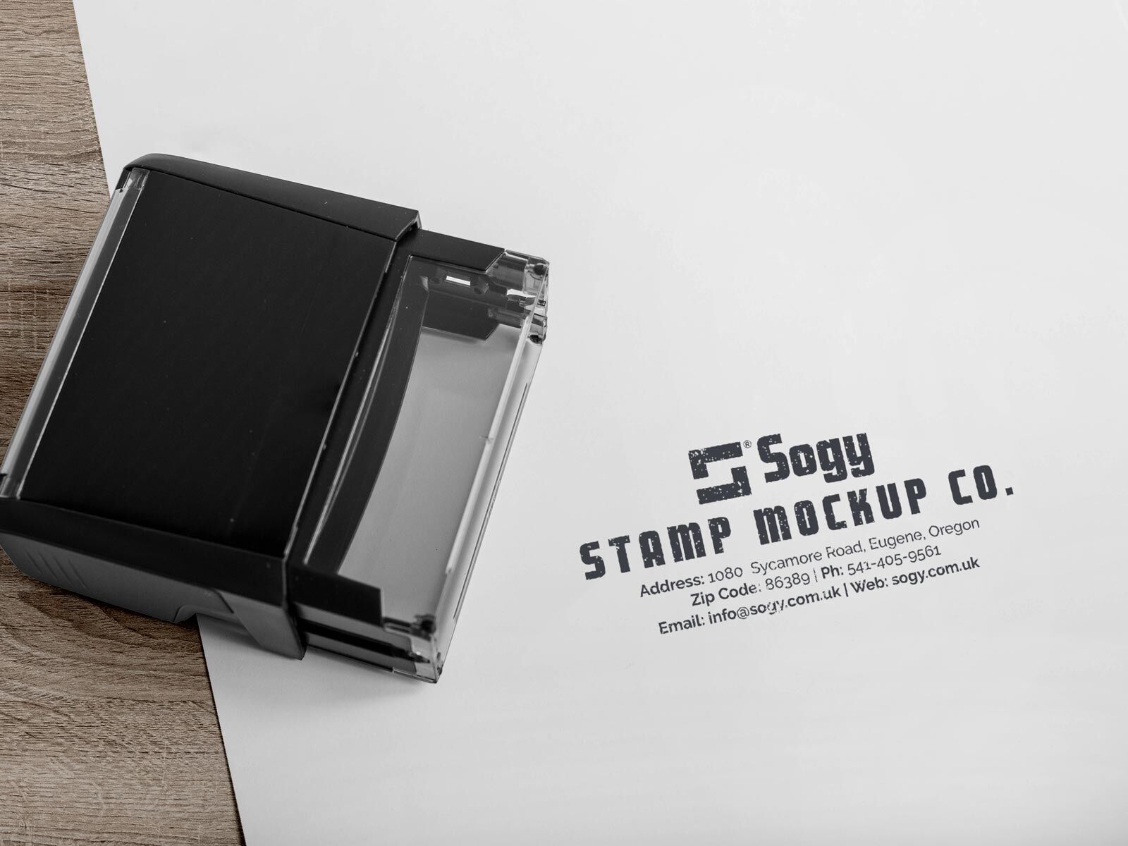 Rectangular Self Inking Rubber Stamp Mockup