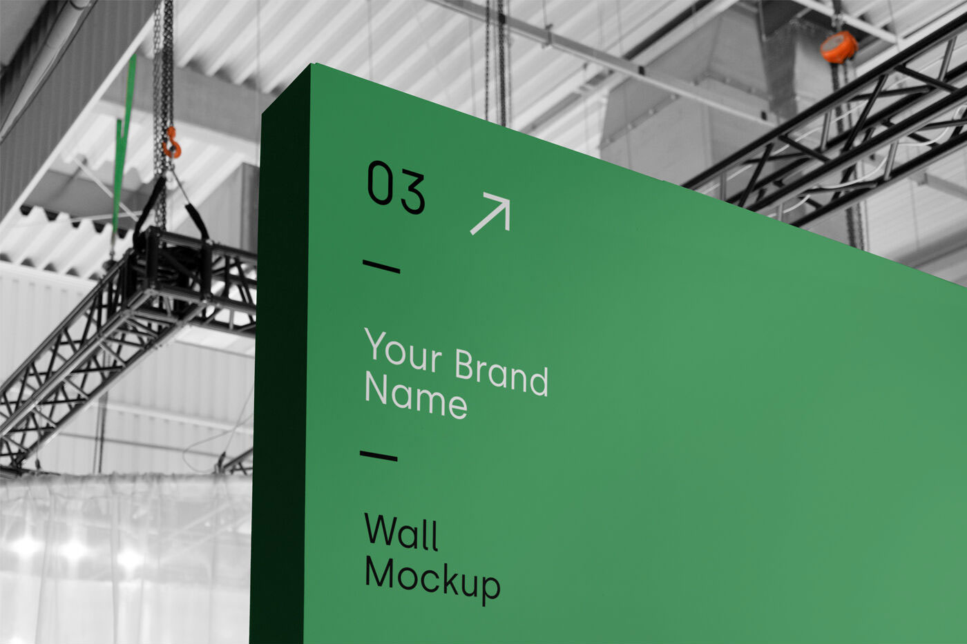Mockup of a Wall in Front of Scaffold