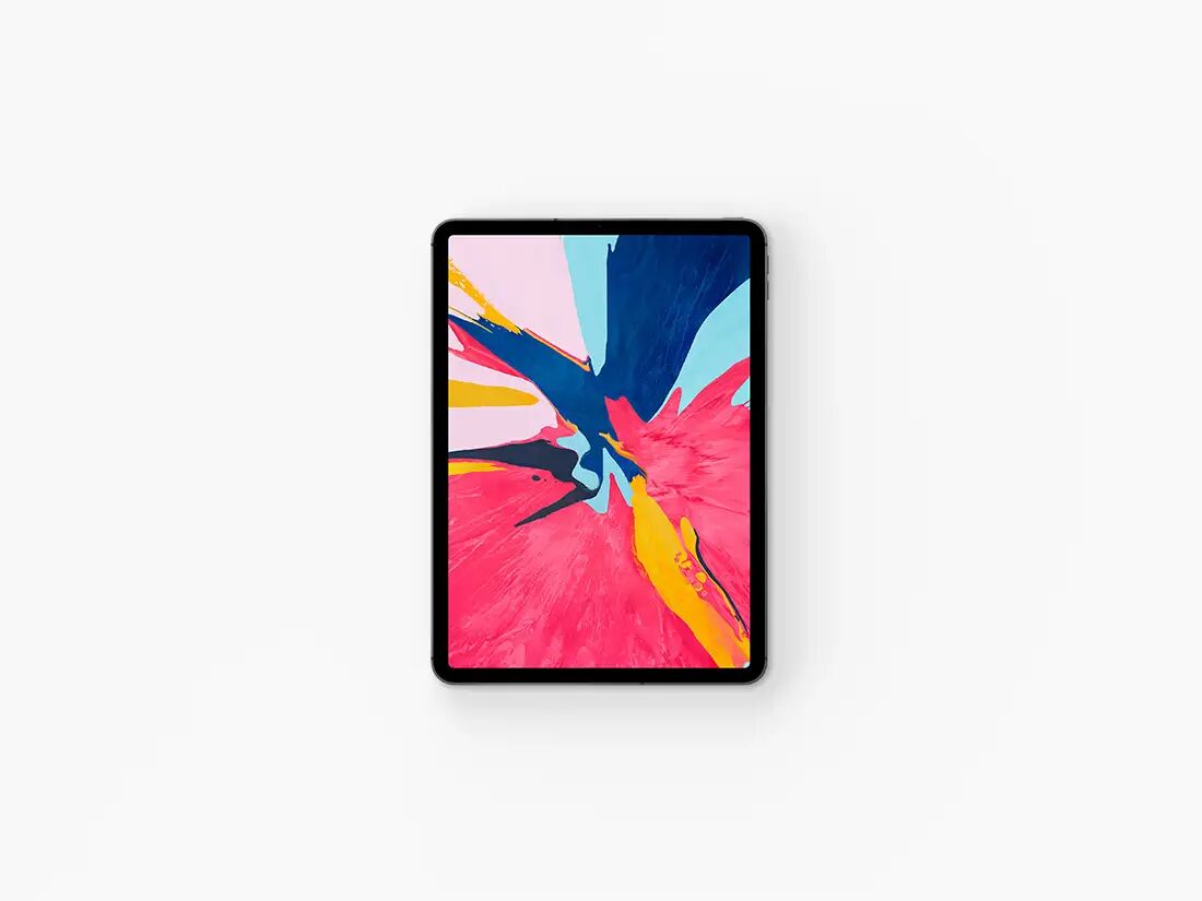 Frontal iPad Pro 2018, Plain Background Mockup Set