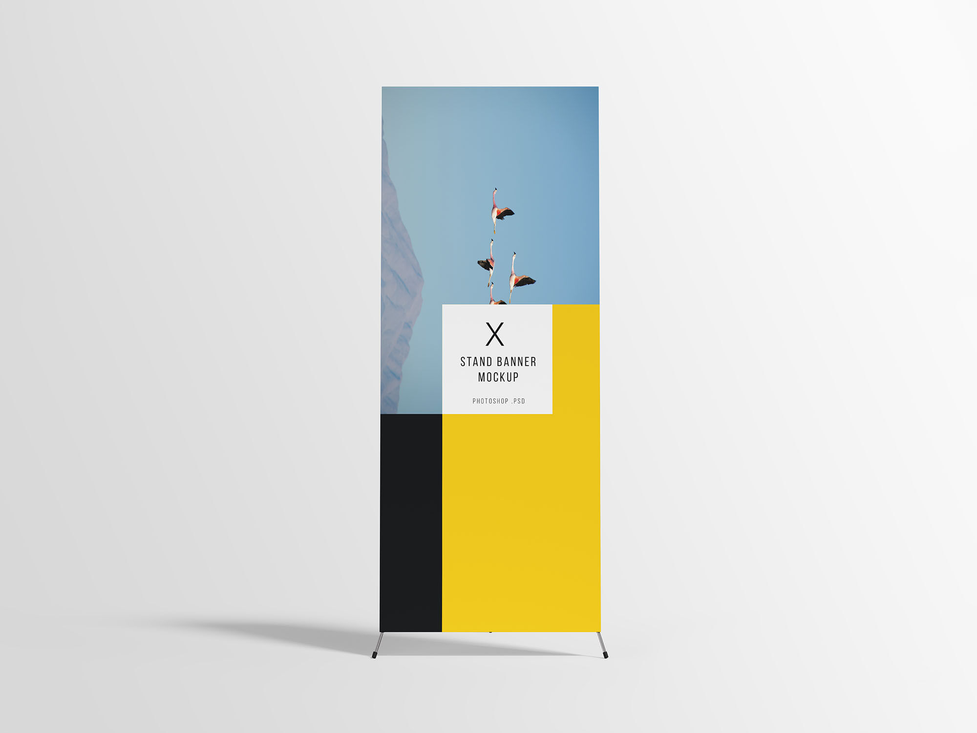 Stand Banner Mockup with Elegant Metal Legs preview
