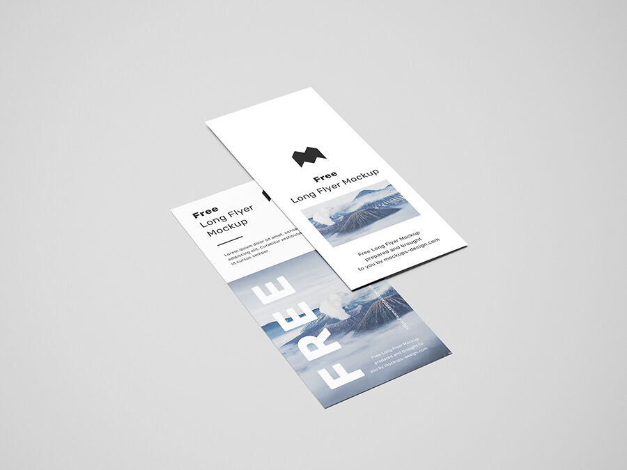 Long Flyer Mockup with Realistic Shadows