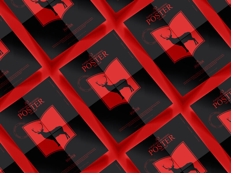 A3 Paper Grid Poster Mockup