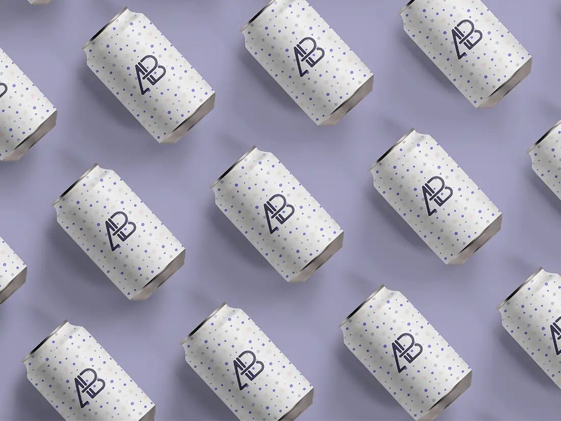 Top-View Matte Soda Can Mockup
