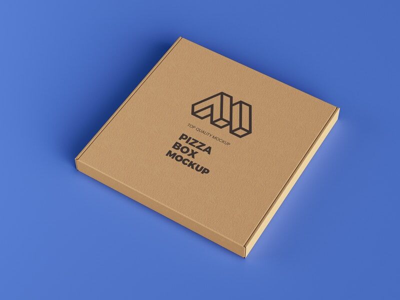 Mockup Featuring Top View of Pizza Package