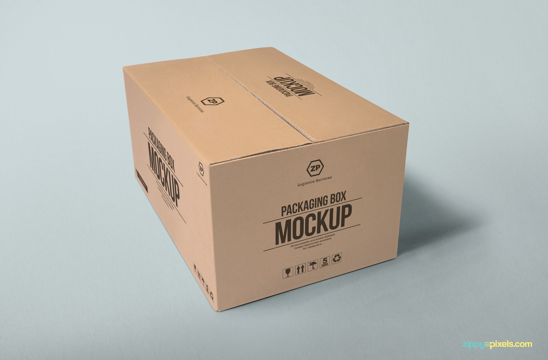 Different Sides and Positions of a Packaging Box Mockup