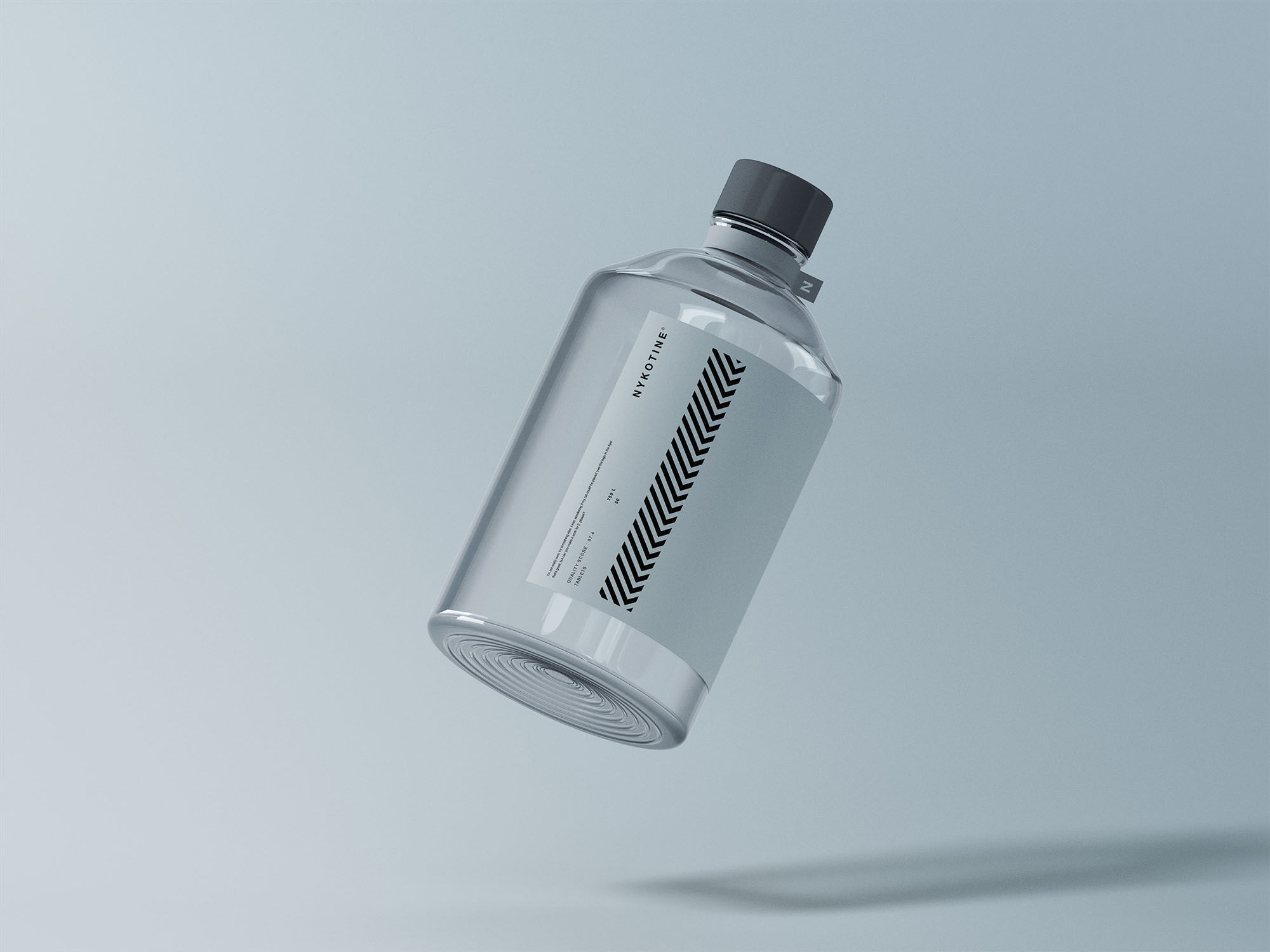 Mockup Showcasing Floating Clear Glass Medical Bottle