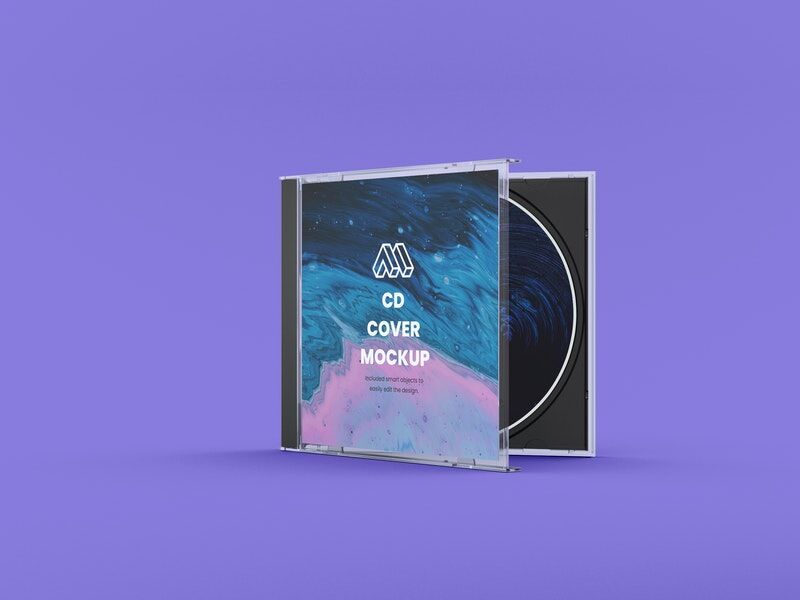 Mockup of a Half Open Jewel Case