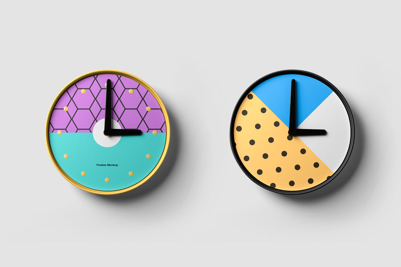 Mockup Featuring Overhead View of Round Clock