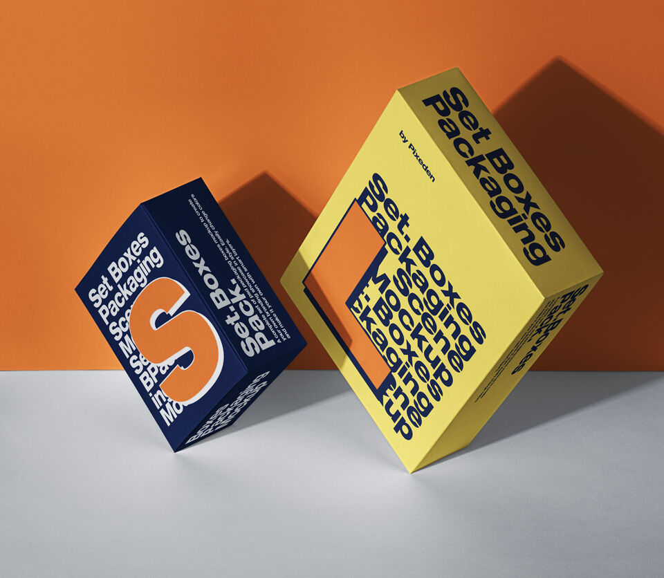 Big and Small Packaging Boxes Mockup Set preview