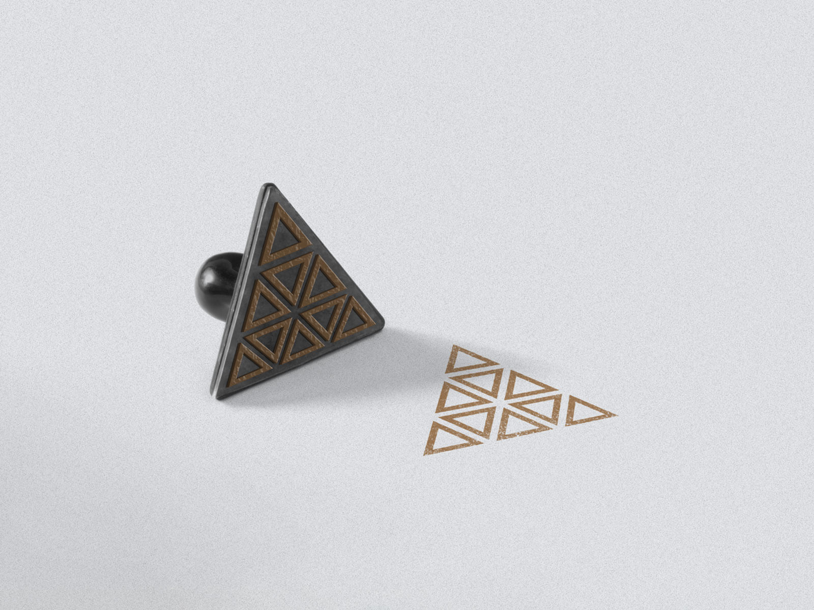 Triangle Rubber Stamp with Metal Body Mockup
