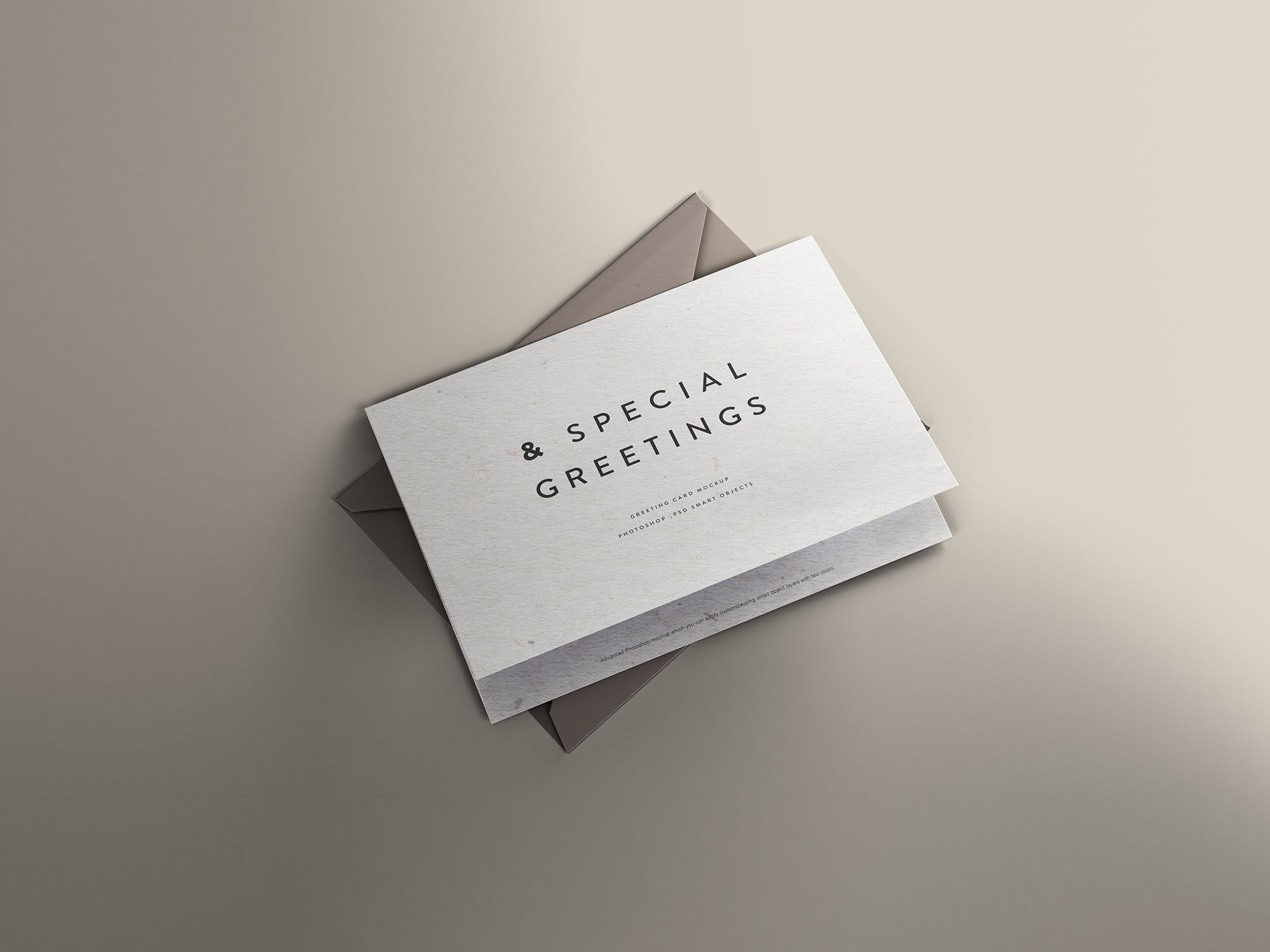 Greeting Card Along with an Envelope Mockup