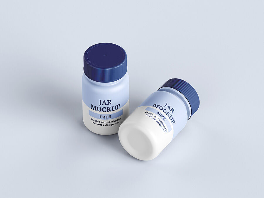 Two Pharmaceutical Jar Mockup on a White Background