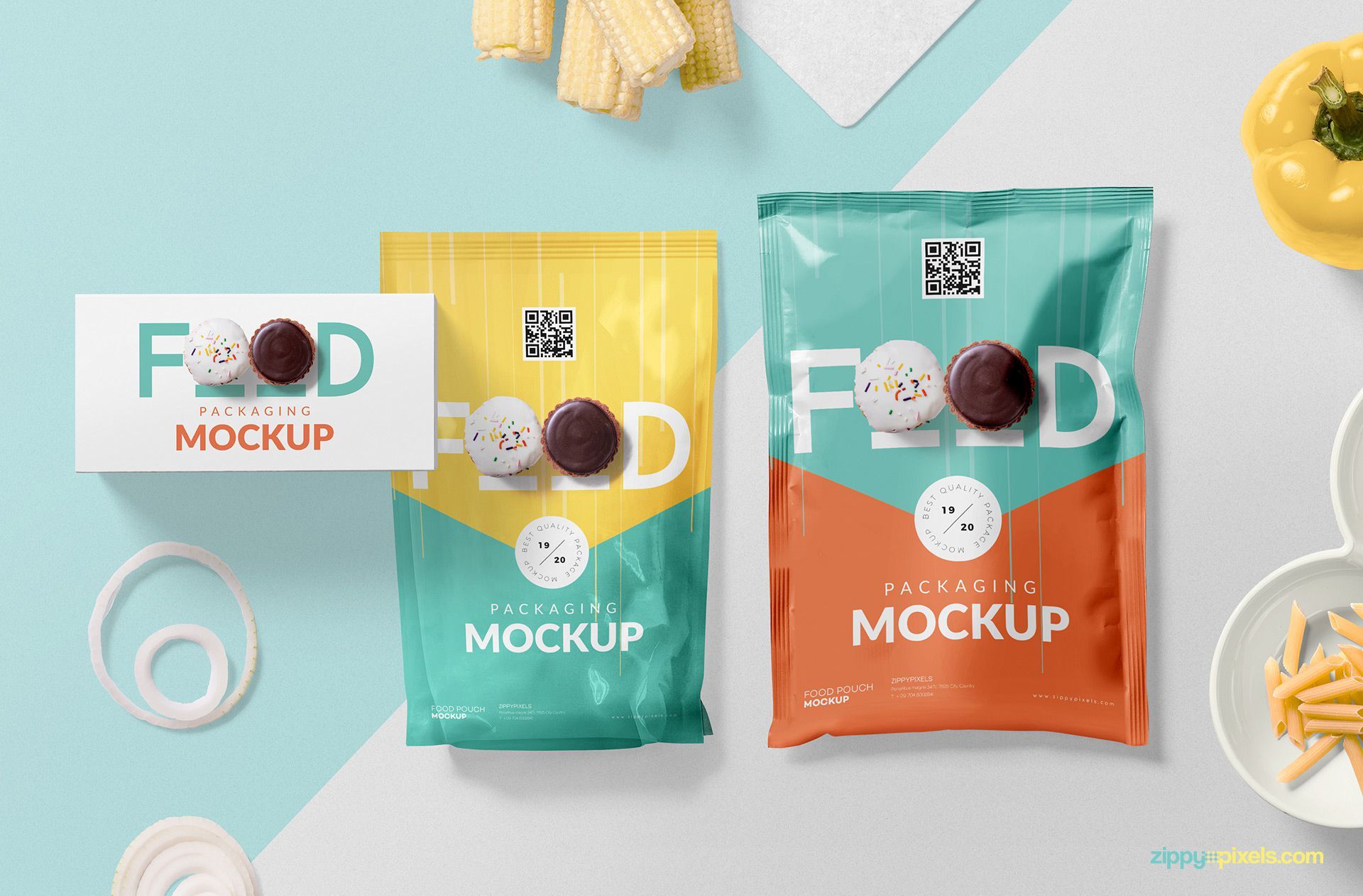 Three Different Food Packaging Mockup
