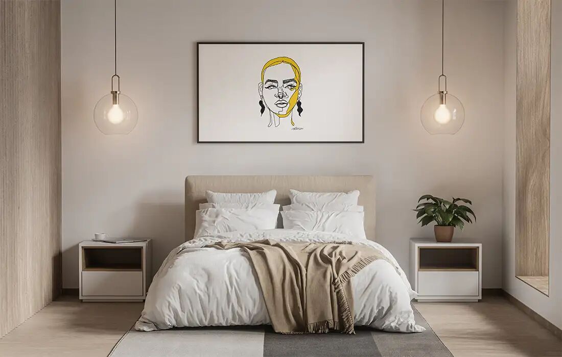 Above-Bed Modern Poster Mockup preview