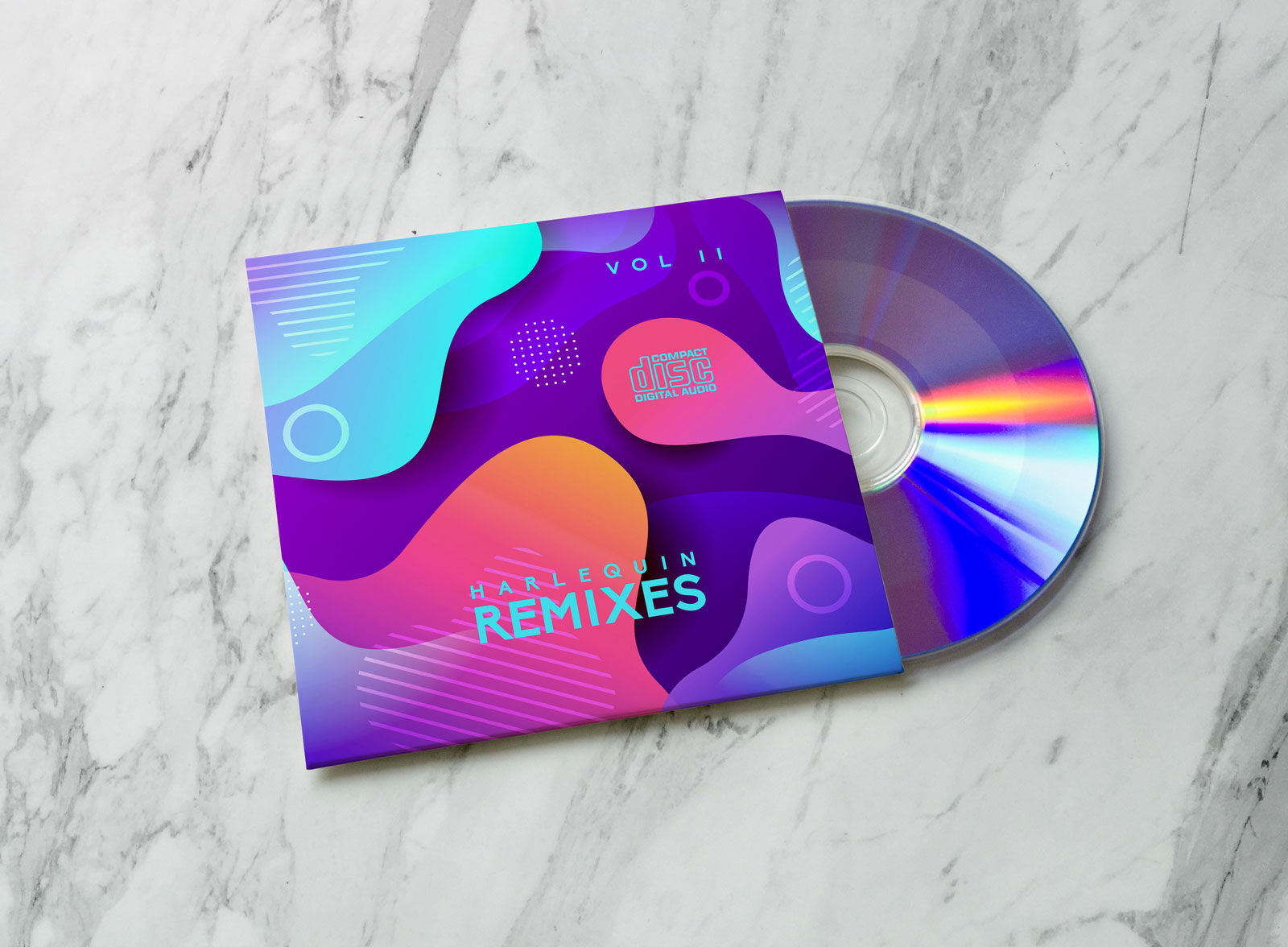 CD/DVD Envelope Mockup on a Solid Background
