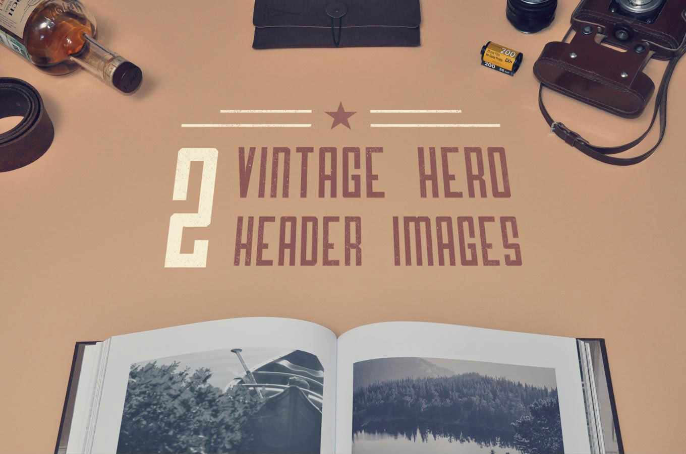 Set of Vintage Hero Header Images