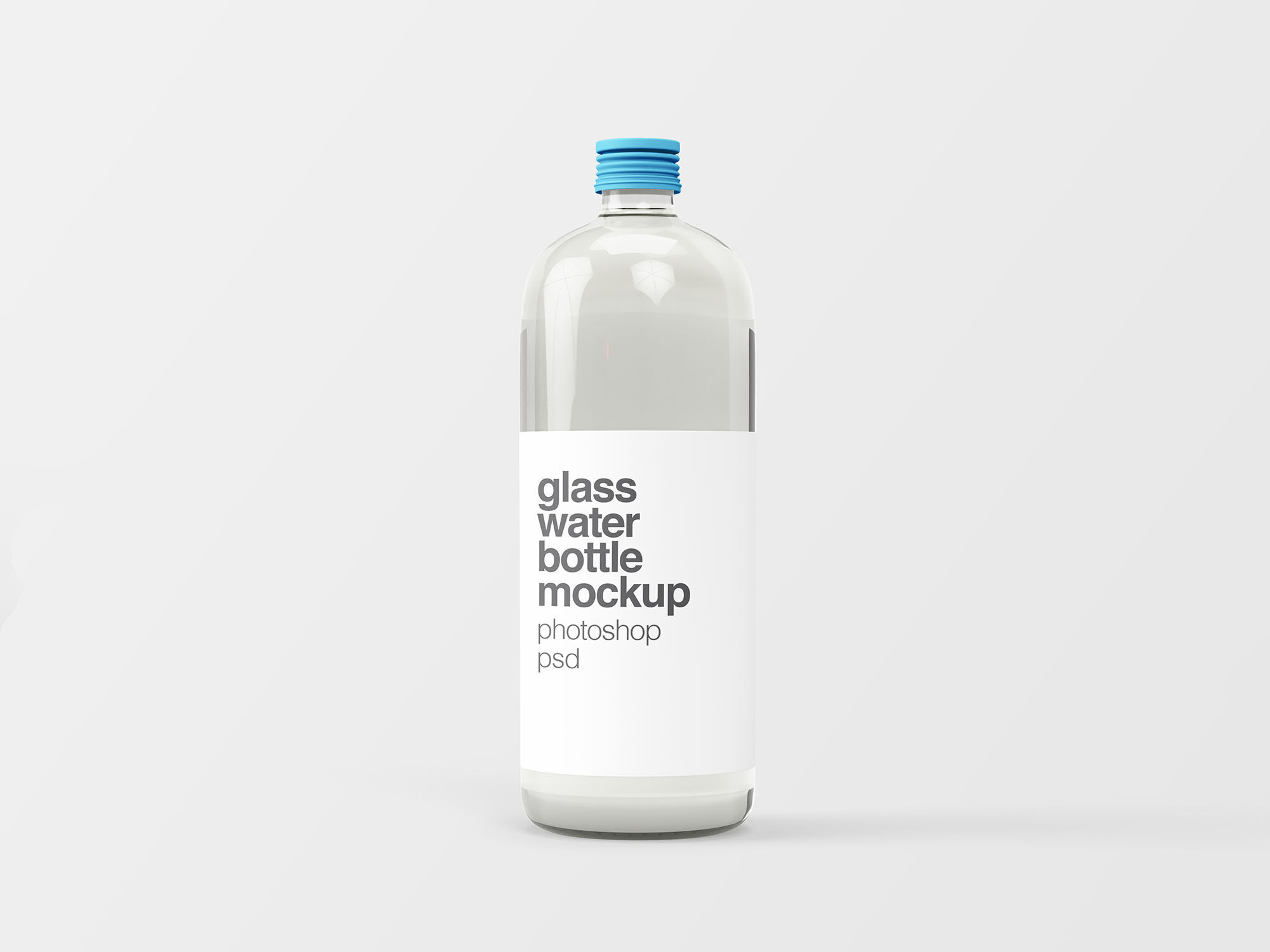 Photo-Realistic Glass Water Bottle Mockup preview