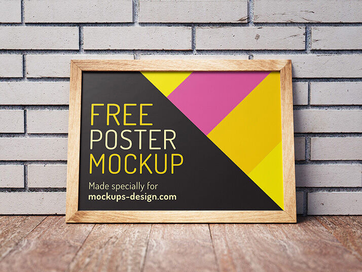 Poster Mockup Laid on a Wall