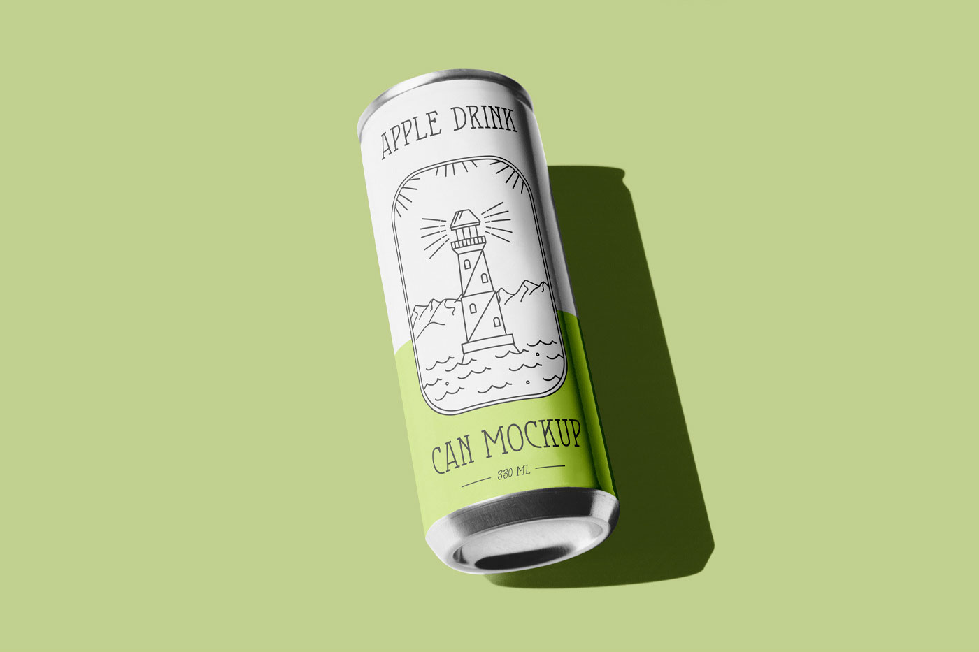 Mockup Featuring a Can Lying on a Flat Surface