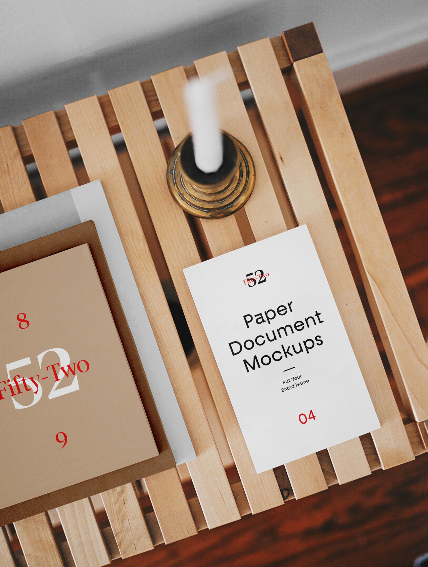 Paper Document Mockups from the Top View preview