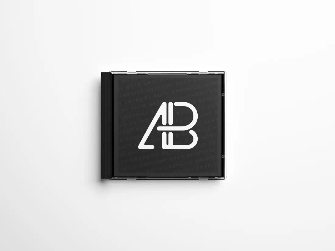 Top View CD Case on Plain Background Mockup