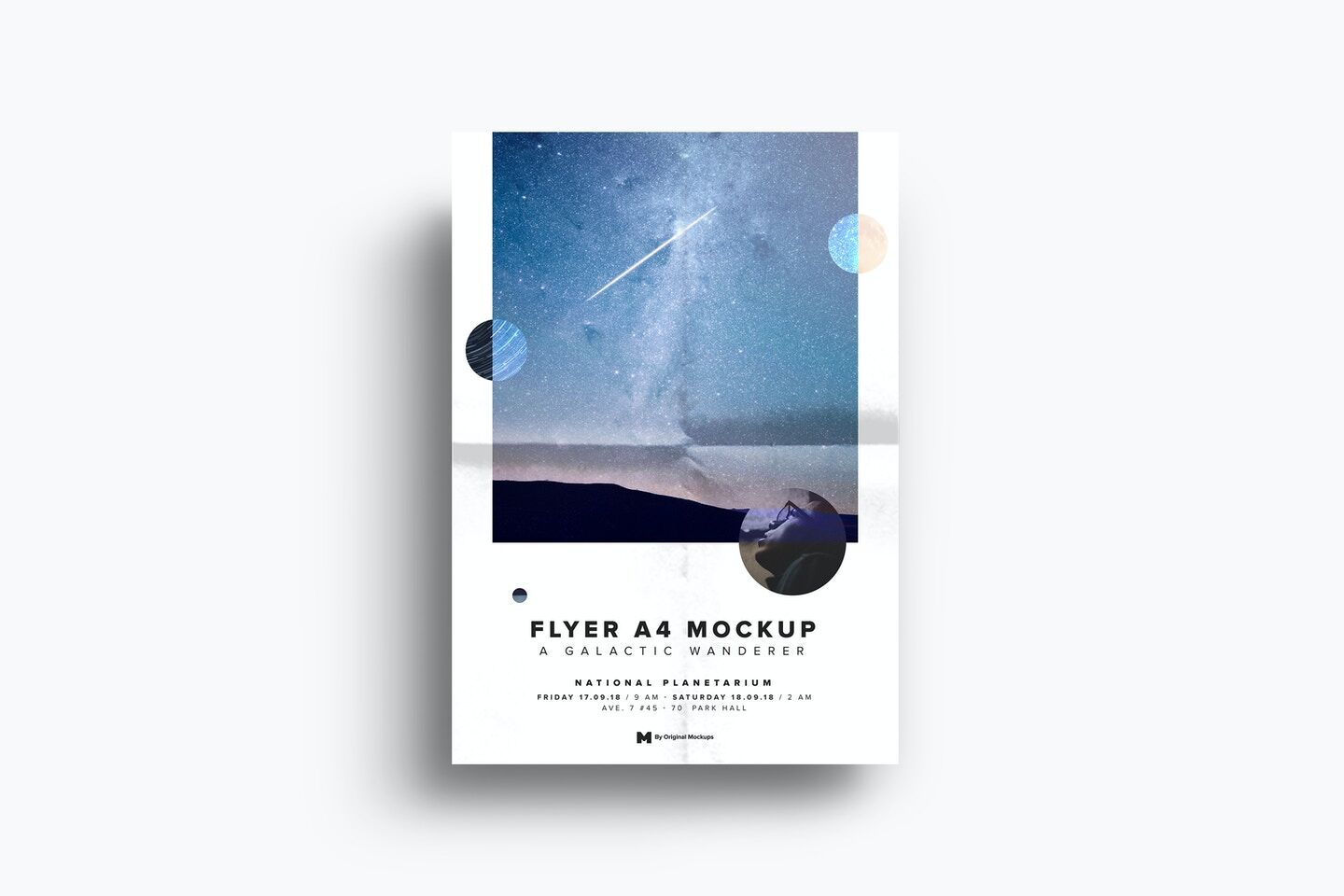 Top View of Floating A4 Flyer Mockup