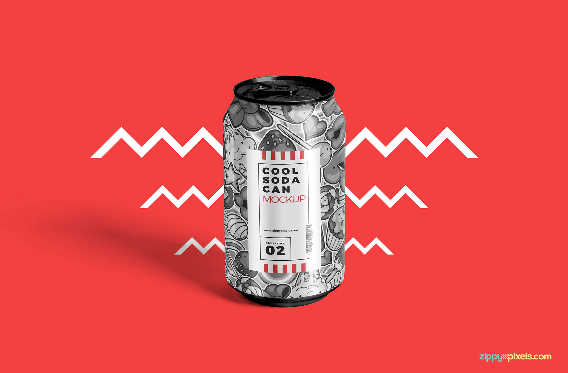 Front Side of a Beverage Tin Can Mockup