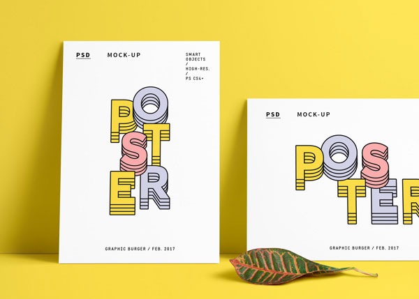 Fall Themed Poster Landscape and Portrait View Mockup