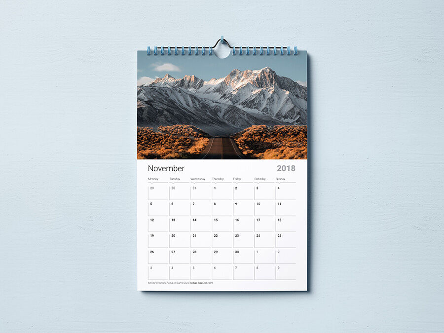 2 Realistic Wall Calendar Mockup preview