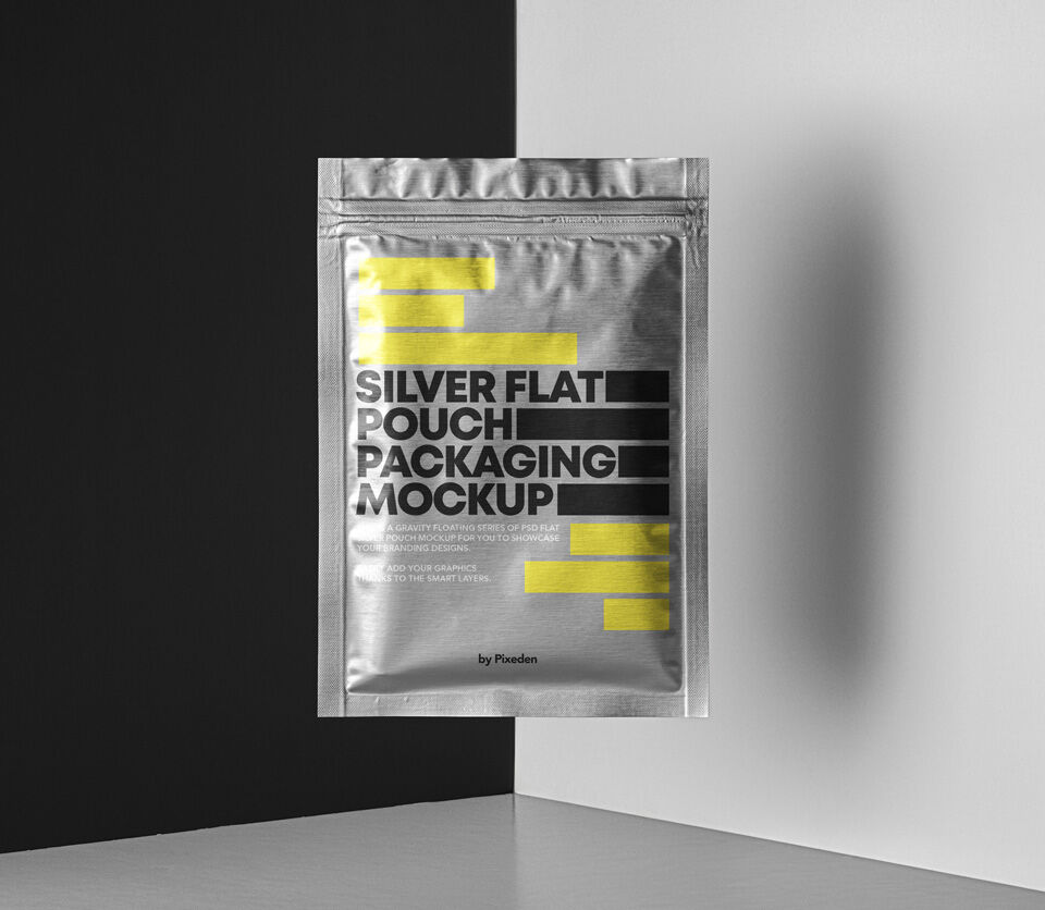 Lifelike Pillow Pouch Packaging Mockup