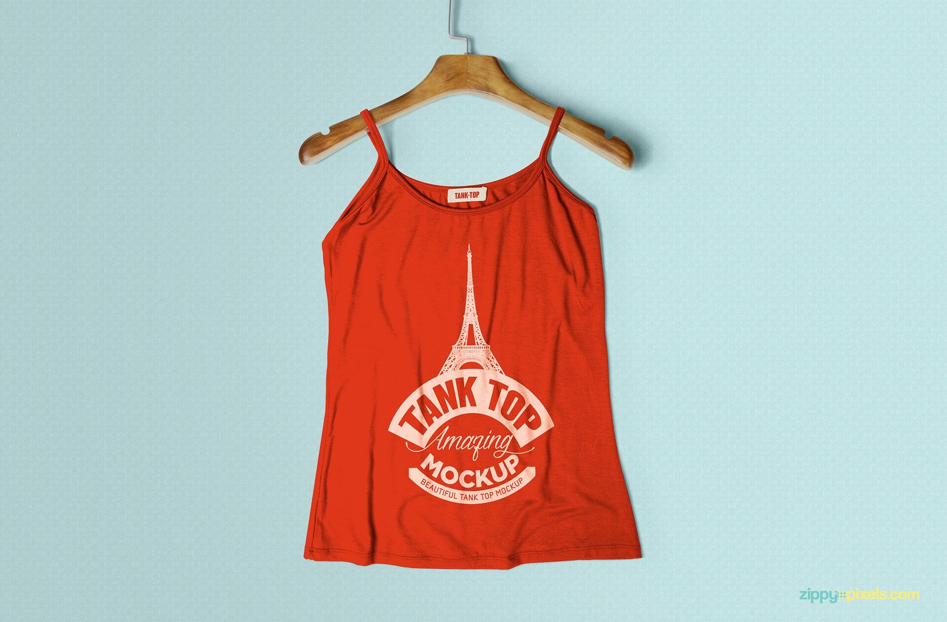 Mockup of a Tank Top In a Hanging Perspective