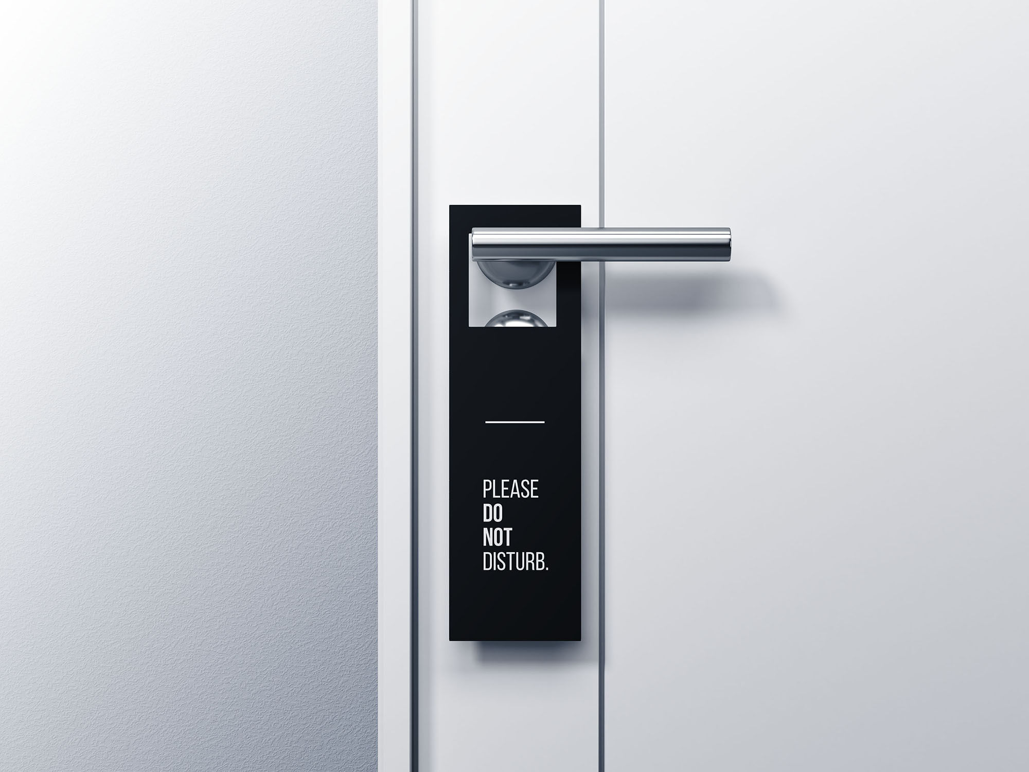 Door Hanger Placed on Door Lever Mockup