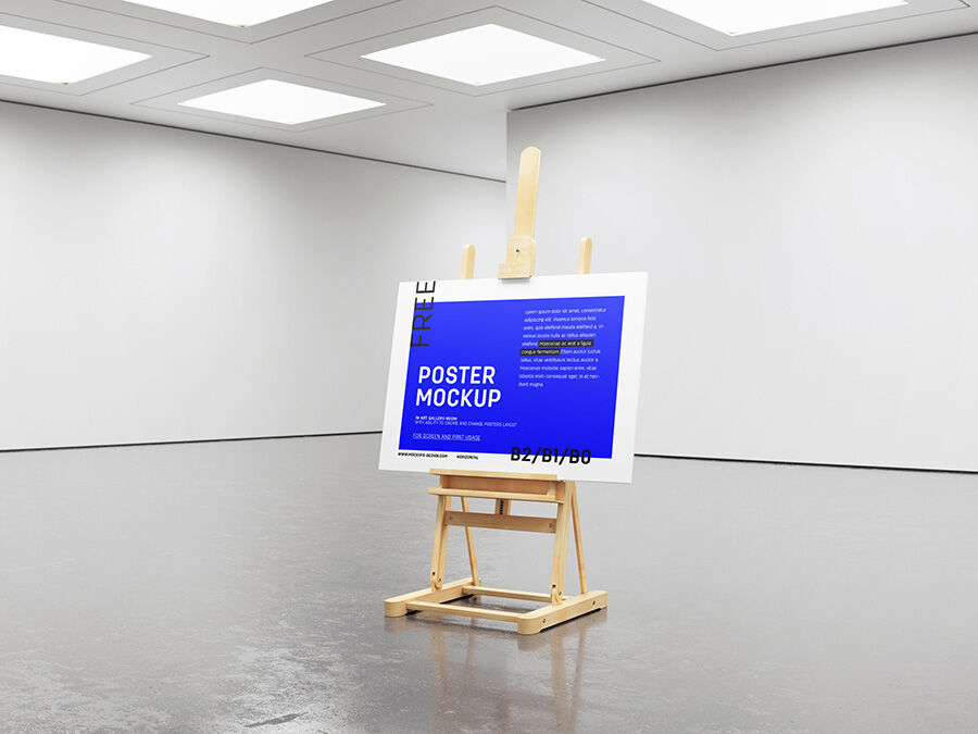 Horizontal and Vertical Gallery Easel Mockup