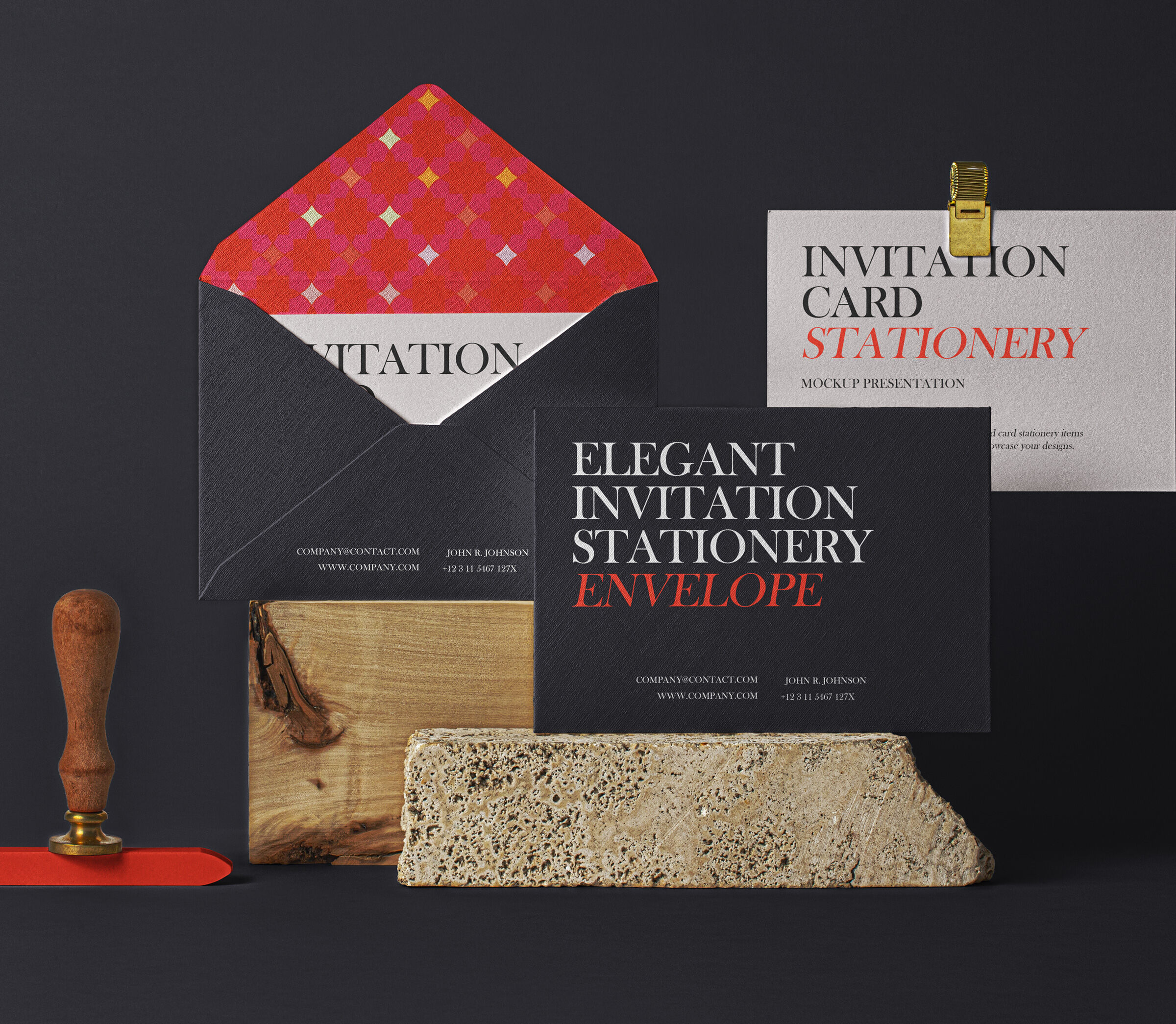 Classy Invitation Stationary Mockup Set