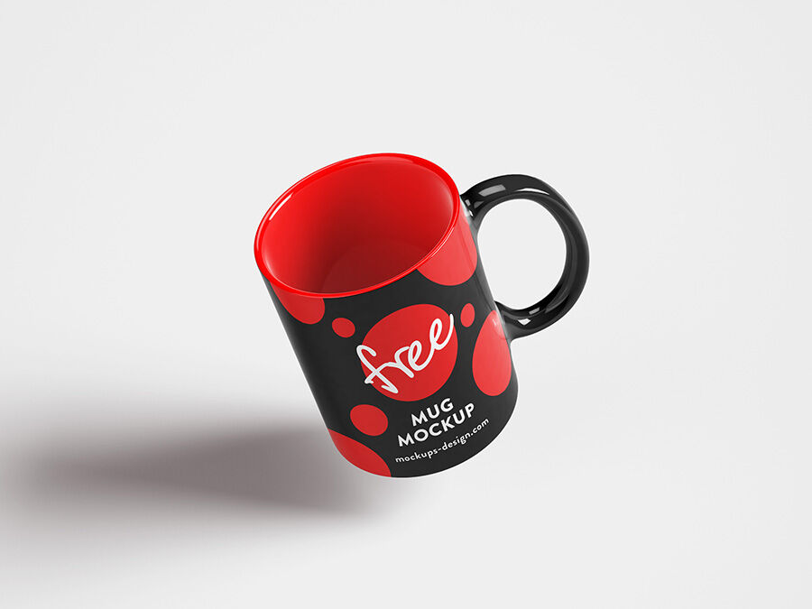 4 Mug Mockup in Black and Red Color