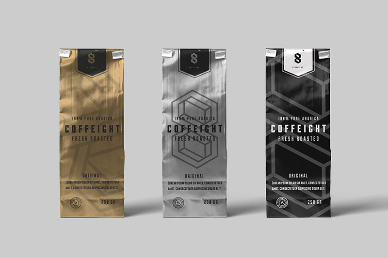 Mockup Featuring Front View of Coffee Bags