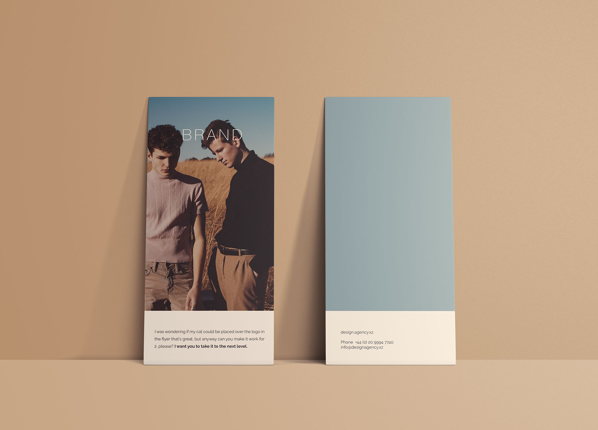 Vertical Flyer Mockup in Front and Back Side View