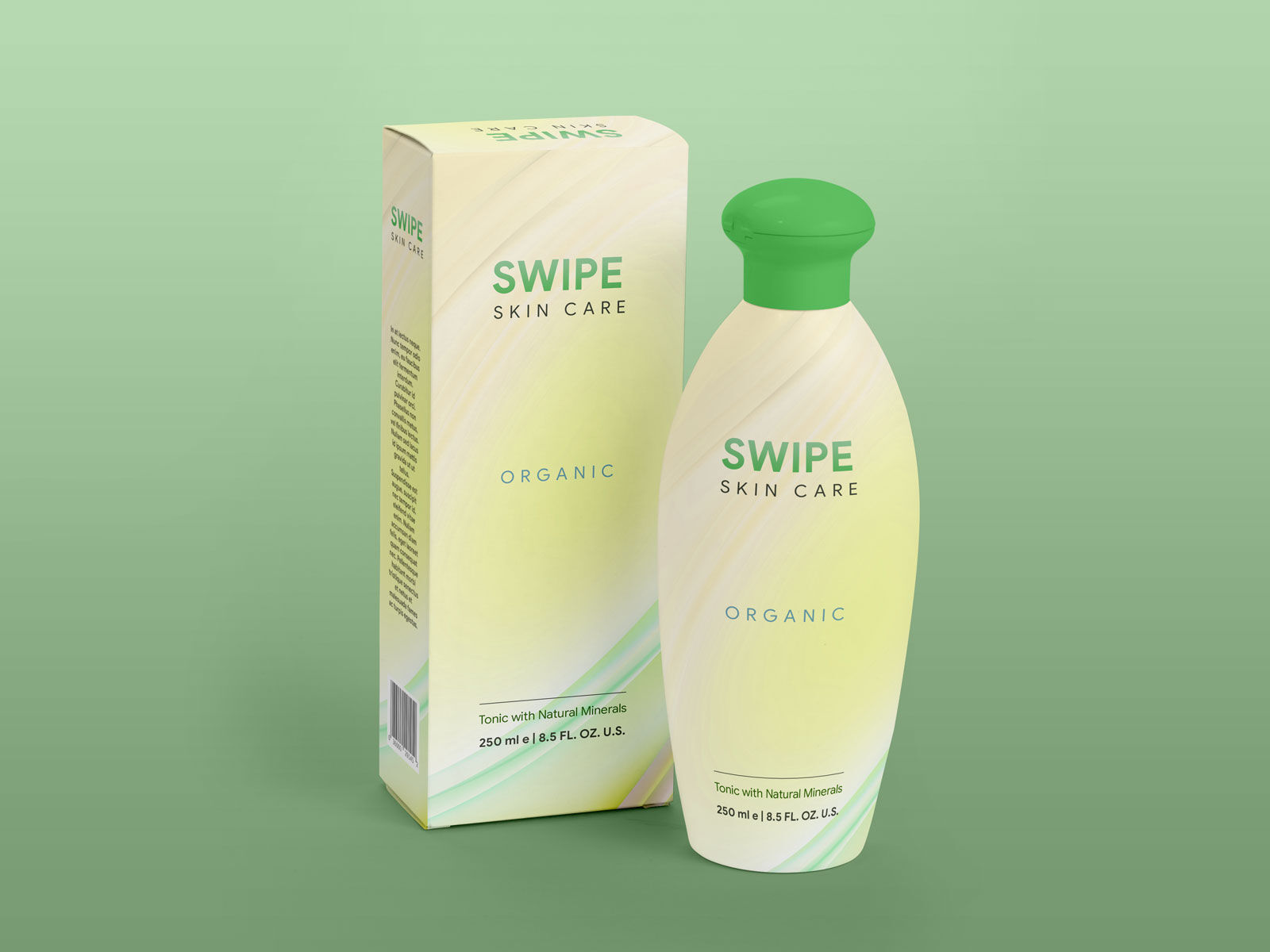 Skin Care Cosmetic Bottle With Box Packaging Mockup